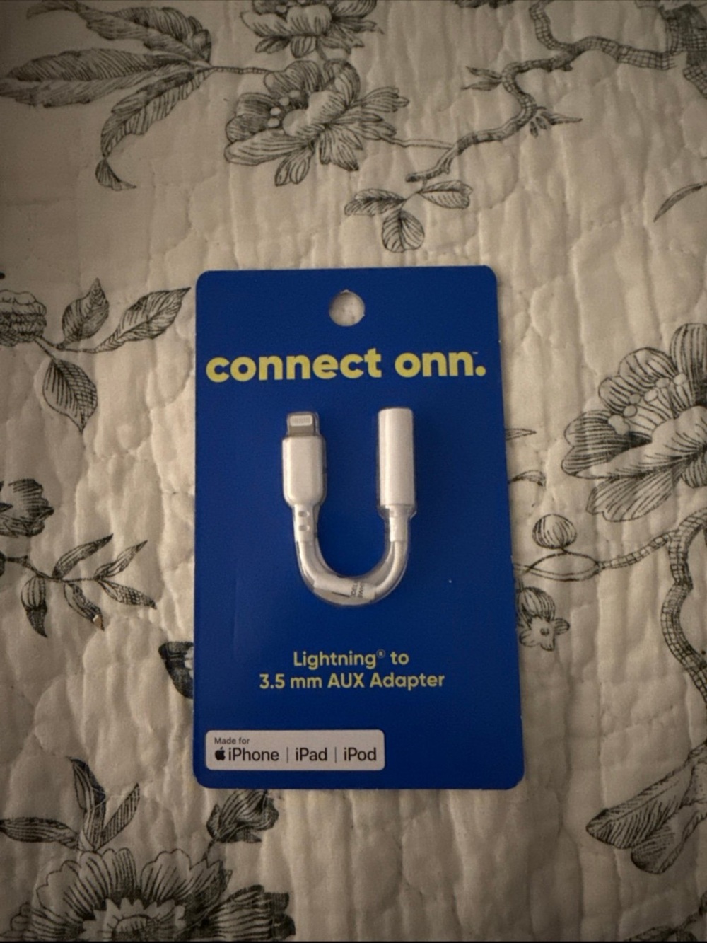 onn 3.5mm AUX Adapter - White - for Apple iPhone, iPad, iPod